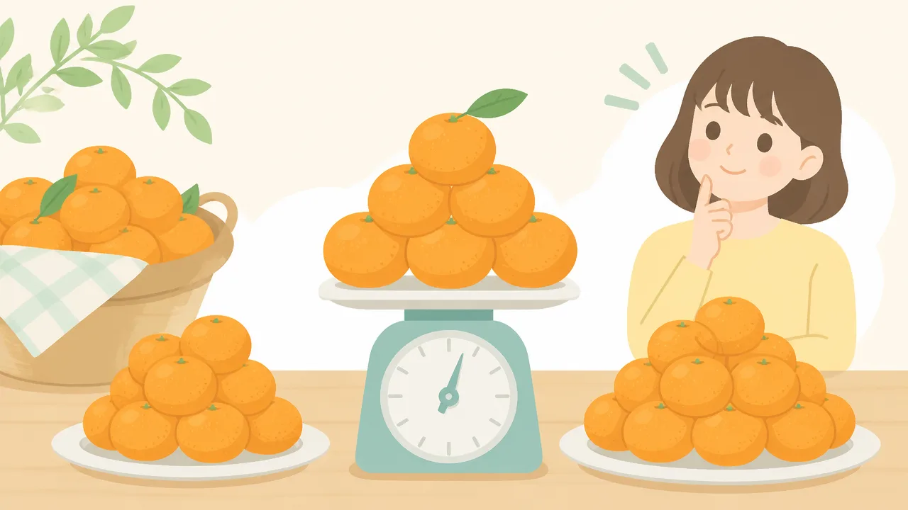 みかん2キロは何個くらい？サイズ別の個数と人数の目安