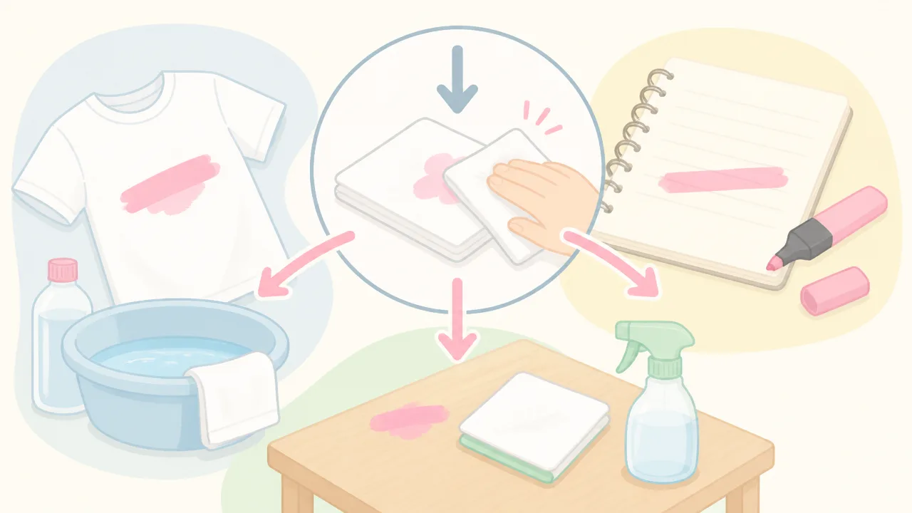蛍光ペンの落とし方は?服・紙・机についた汚れの対処法